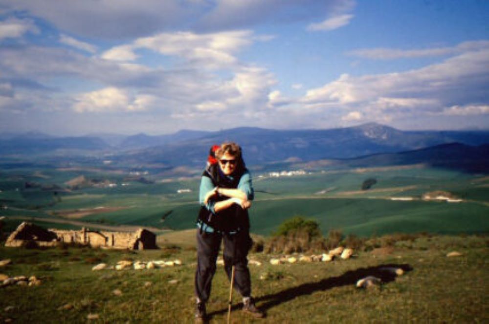 Nancy Mead poses on the Camino de Santiago in Spain. 