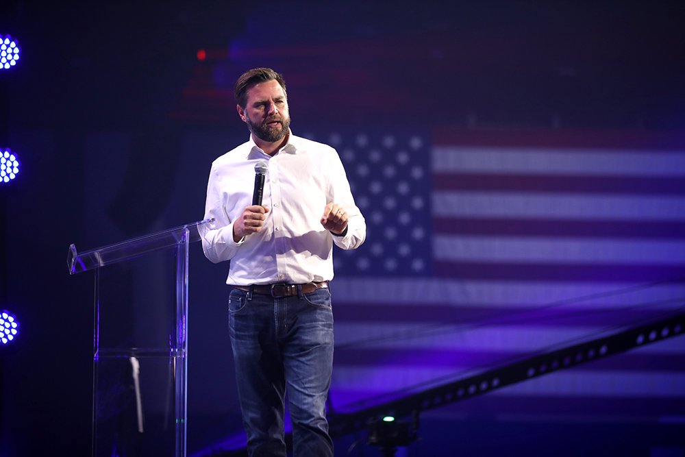 Sen. J.D. Vance, R-Ohio, speaks with attendees at the 2023 Turning Point Action Conference at the Palm Beach County Convention Center in West Palm Beach, Florida. (Wikimedia Commons/Gage Skidmore)