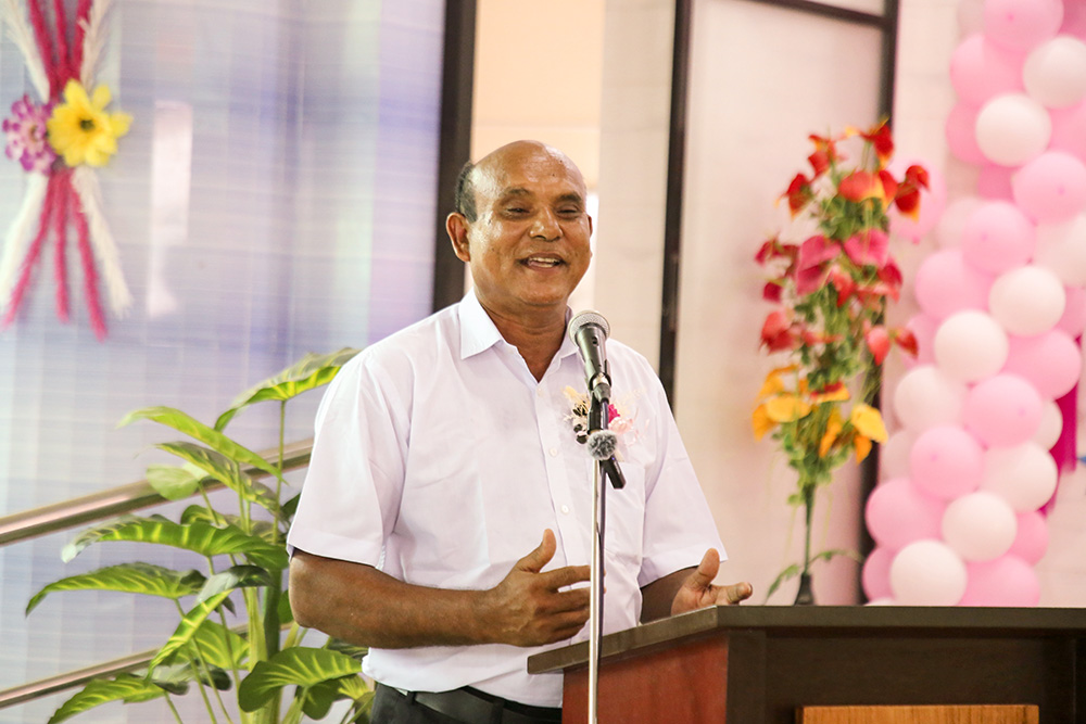 Michael Mondol, father of Sr. Teagon Andre Maria, thanks God and the sisters from Congregation of the Sisters of Charity of St. Vincent de Paul. (GSR photo/Stephan Uttom Rozario)