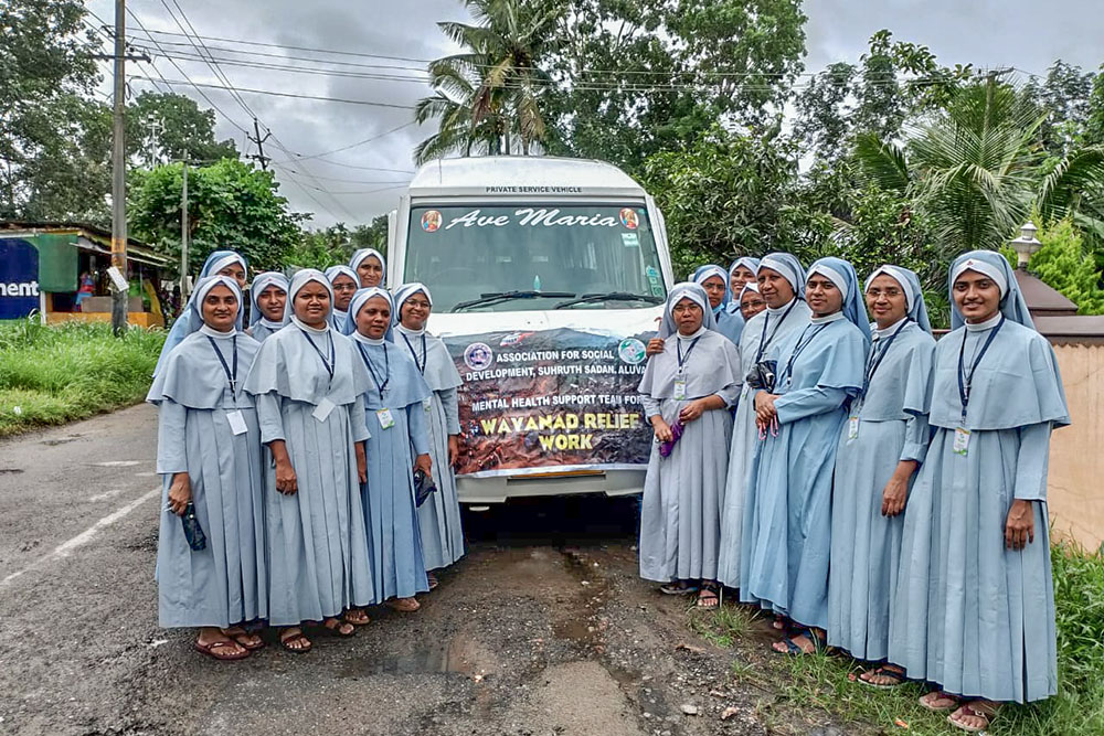 A team of 18 Sisters of the Destitute, comprising doctors, nurses and psychologists, served the relief camps in Wayanad, a district in the southwestern Indian state of Kerala. (Courtesy of Aneesha Arackal)