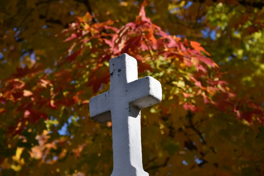 Grave with cross