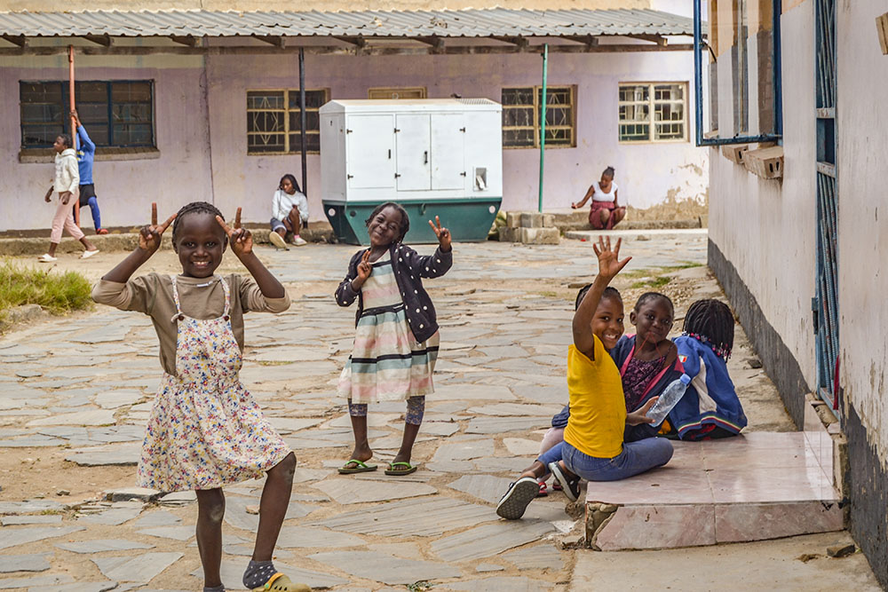 Girls play at Home of Joy, also known as Nyumba Yanga Orphanage, in Lusaka, Zambia. (Derrick Silimina)