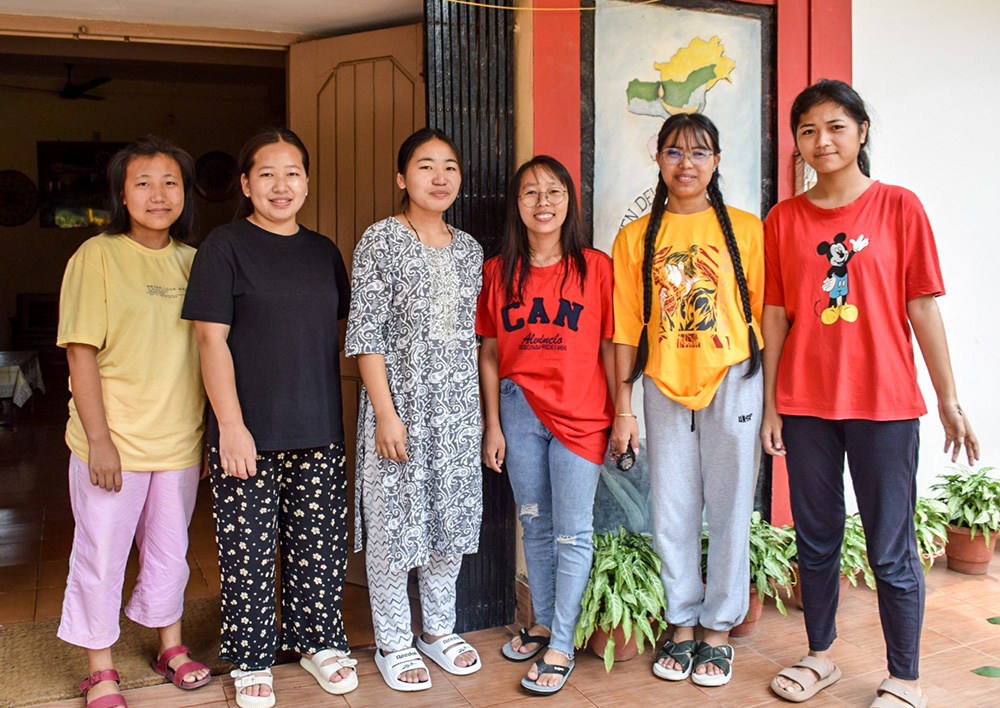 A group of Catholic girls from the riot-hit Manipur state in northeastern India are enrolled with the government's National Institute of Open Schooling for the continuation of their education under the Missionary Sisters of Mary Help of Christians. (Courtesy of Betsy Devasia)