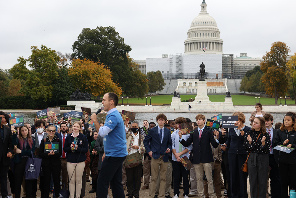 Jesuit students concerned about social justice gather in Washington for the 25th anniversary of the Ignatian Family Teach-In for Justice Oct. 22, 2022. (CNS/Courtesy of The Jesuit Post/Doris Sump)