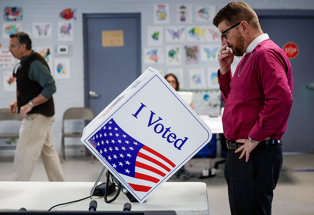 A man casts his ballot at a polling station in Charleston during the South Carolina Republican presidential primary on Feb. 24, 2024. (OSV News/Reuters/Evelyn Hockstein)