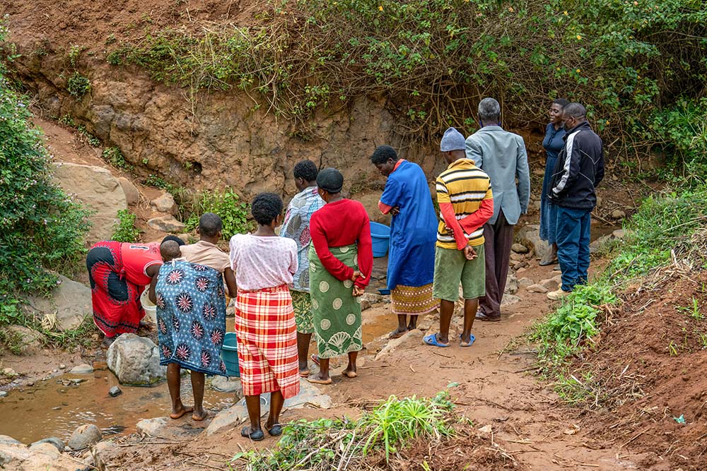 A local running stream in Mphatso village, Malawi, where the people bathed and drank before they got a water pump on June 22, 2021  (Courtesy of Monica Ichife)