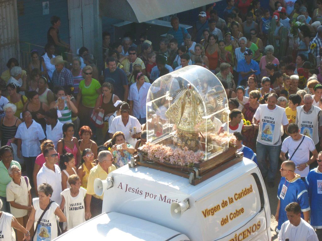 Virgen de la Caridad del Cobre passes through Melena del Sur, Cuba, in 2011.