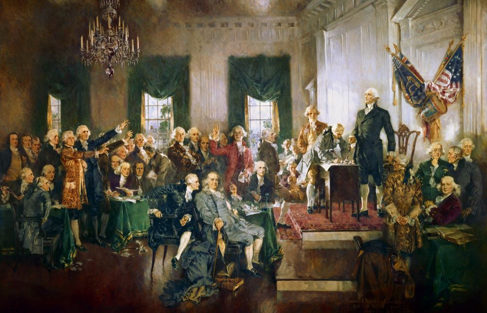 The painting "Signing of the Constitution of the United States" 