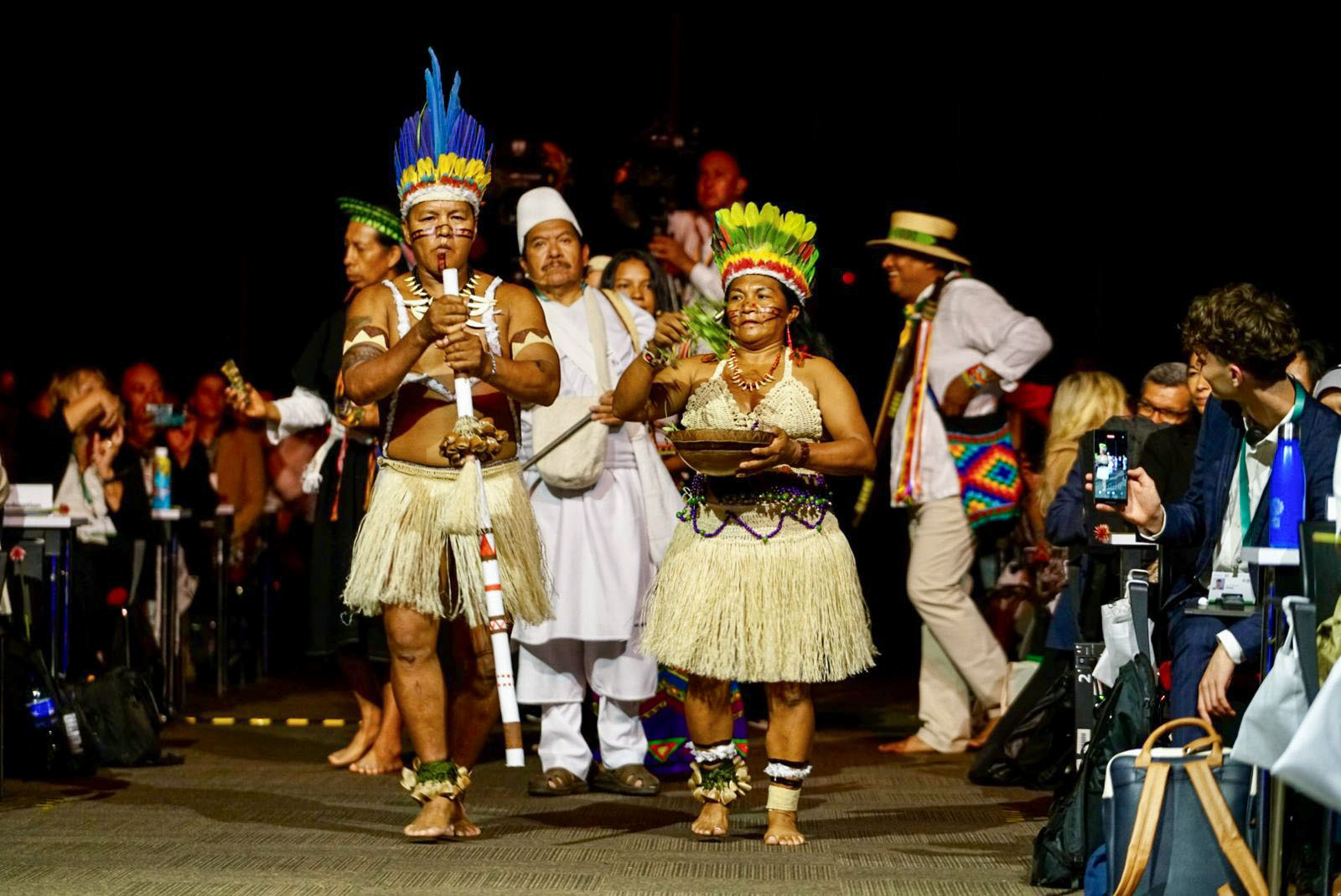 Indigenous people of Colombia take part in an opening ceremony Oct. 20 for the United Nations biodiversity summit known as COP16. Faith groups attending the two-week meeting in Cali have urged for Indigenous people to be included in conservation planning and decisions and their rights respected. (Flickr/UN Biodiversity)