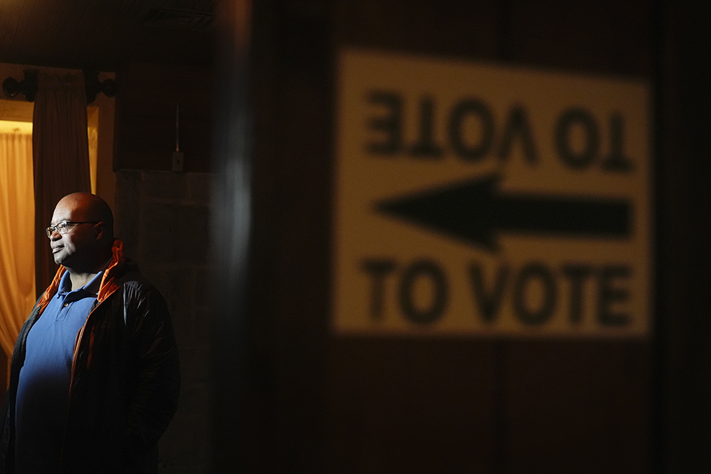 A voter enters a polling site for the presidential primary election on March 12, 2024, in Atlanta. (AP/Brynn Anderson)