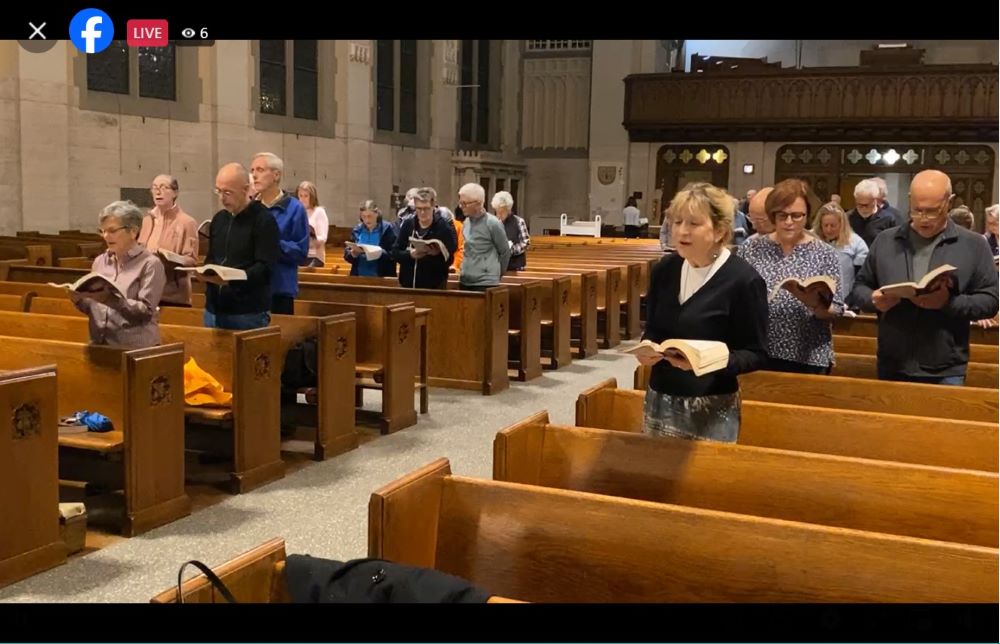 More than 60 members of St. Gertrude Parish in Chicago gather Nov. 4 for an election prayer service. (NCR photo/Heidi Schlumpf)