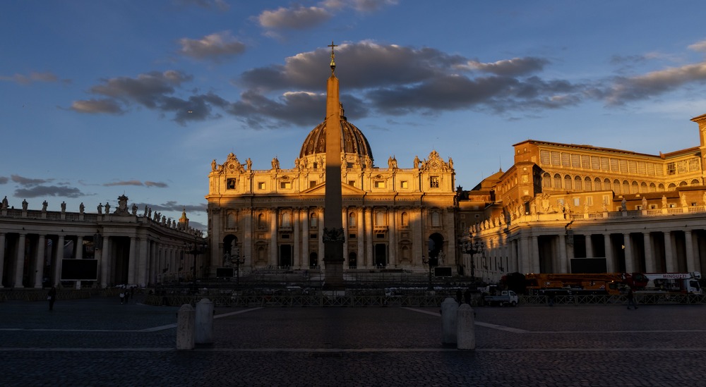 St. Peter's pictured in sunrise. 