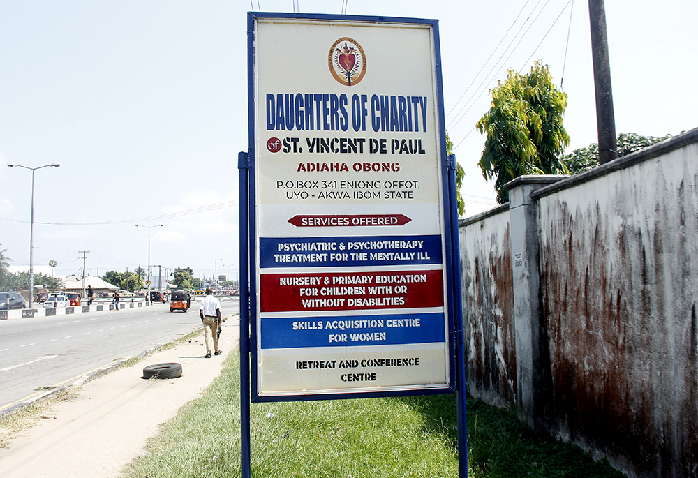 A sign outside Providence Home for the Mentally Ill Destitute is pictured in Uyo, the capital of Akwa Ibom state in southern Nigeria. (Ayo Omotola)