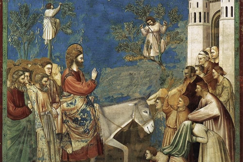 Entrada triunfal de Jesús en Jerusalén (Escenas de la vida de Cristo), fresco de Giotto Di Bondone, 1584. (Foto: Wikimedia Commons/obra de dominio público)
