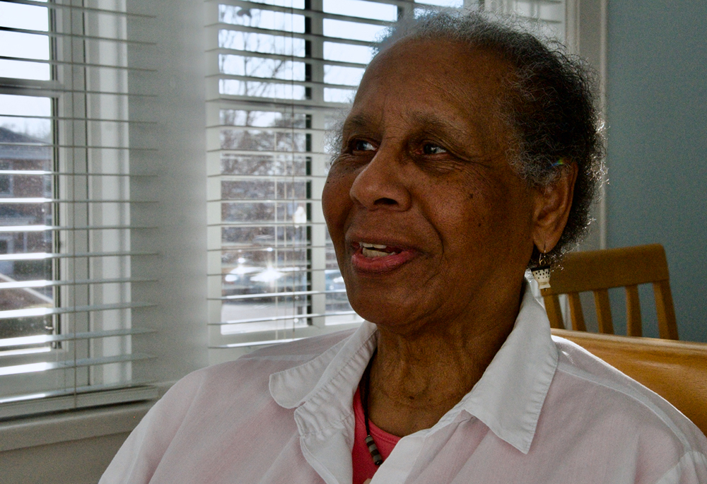 Sr. Barbara Moore of the Sisters of St. Joseph of Carondelet speaks about her participation in the civil rights marches in Selma, Alabama, in 1965. (GSR photo/Dan Stockman)