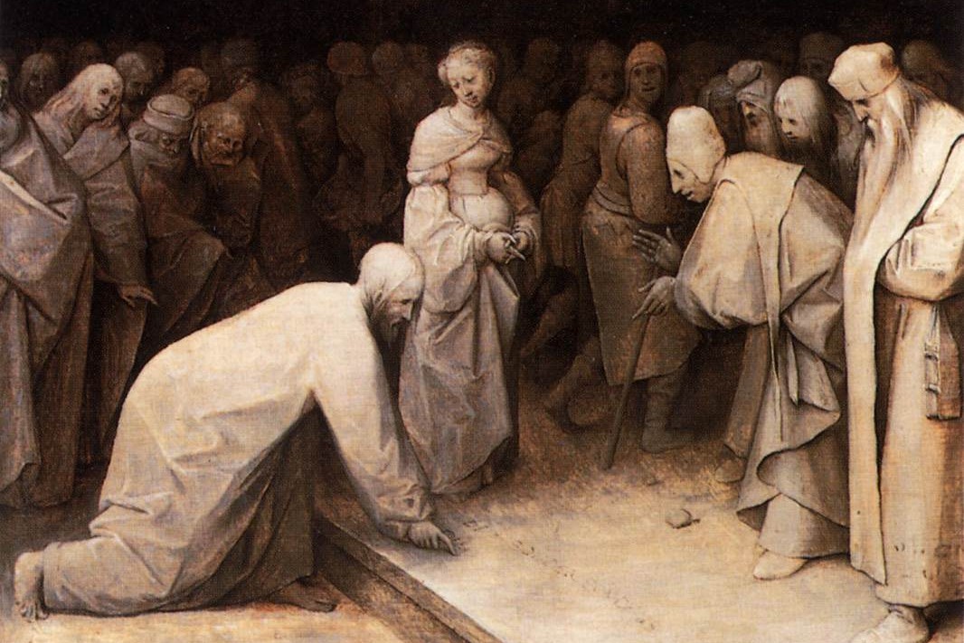 Cristo y la mujer adúltera, óleo sobre tabla de Pieter Brueghel el Viejo, 1565. (Foto: Wikimedia Commons/obra de dominio público)