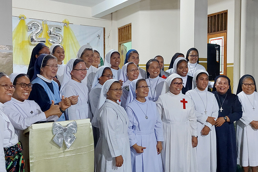 Sr. Laurentina Suharsih is pictured with other religious during her silver anniversary of religious life on Jan. 1, 2025. Suharsih is a member of the Sisters of Divine Providence and a coordinator of Justice Peace Integrity of Creation for her congregation in Indonesia. (Kristian Paskalis Cangkung)