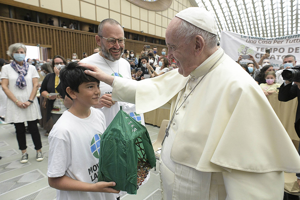 Pope Francis celebrates "Creation Day" on Sept. 1, 2021, with the Laudato Si' Movement. (CNS/Vatican Media)