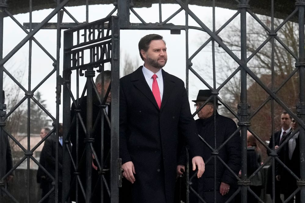 JD Vance enters Dachau. JD Vance enters Dachau.