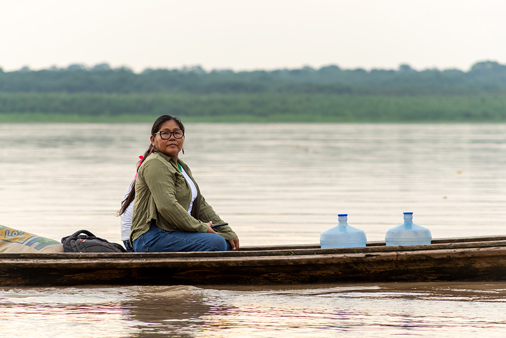 Mari Luz Canaquiri, from the Kukama Indigenous village of Shapajilla, in the Peruvian Amazon, is president of Huaynakana Kamatahuara Kana, an organization of Kukama women whose name means "women who work." (Goldman Environmental Prize)