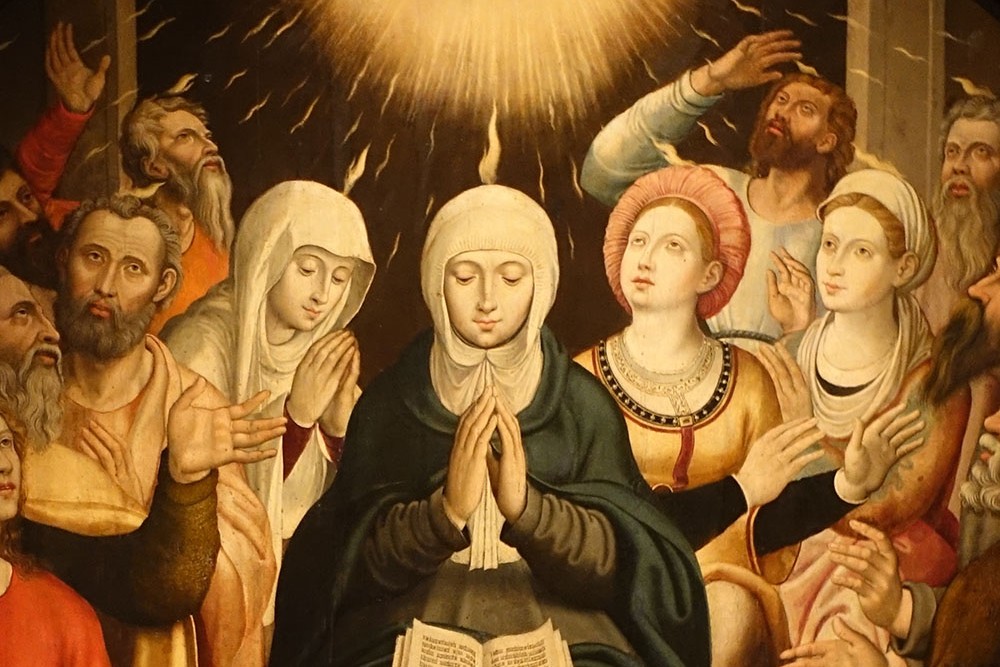 Pentecostés (detalle), pintor desconocido del siglo XVI en Portugal, entre 1540 y 1550. (Foto: Wikimedia Commons/obra de dominio público)