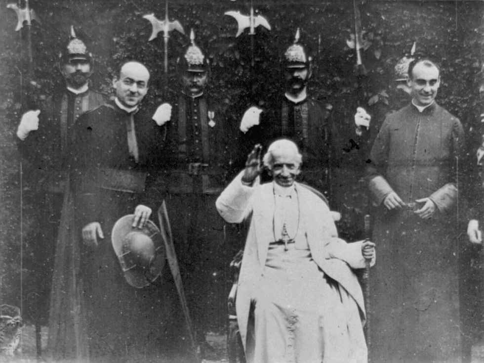 Pope Leo XIII photographed in 1898. (Wikimedia Commons/William Kennedy Dickson)