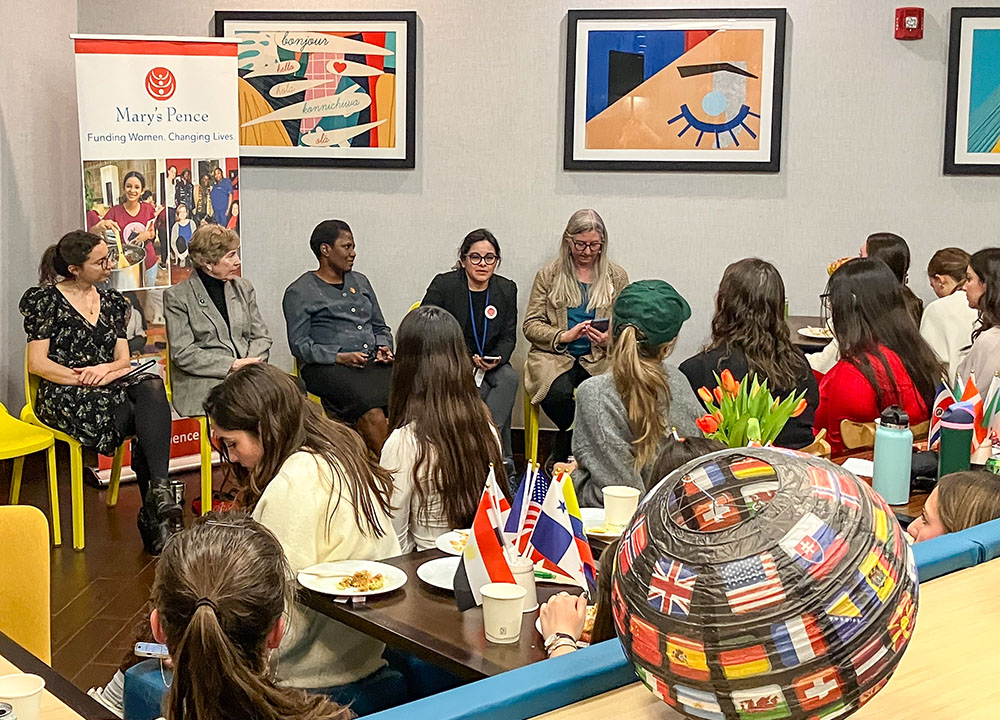 A panel highlights the work of Catholic sisters during the U.N. Commission on the Status of Women in New York in March 2025. (Courtesy of Beth Blissman)