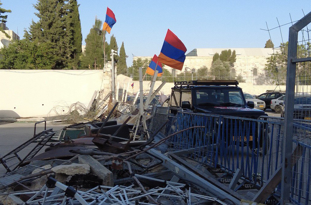 Save the ArQ set up an encampment in the Armenian Quarter to protest a controversial plan to turn much of the area into a luxury hotel. (Francesca Maria Lorenzini)