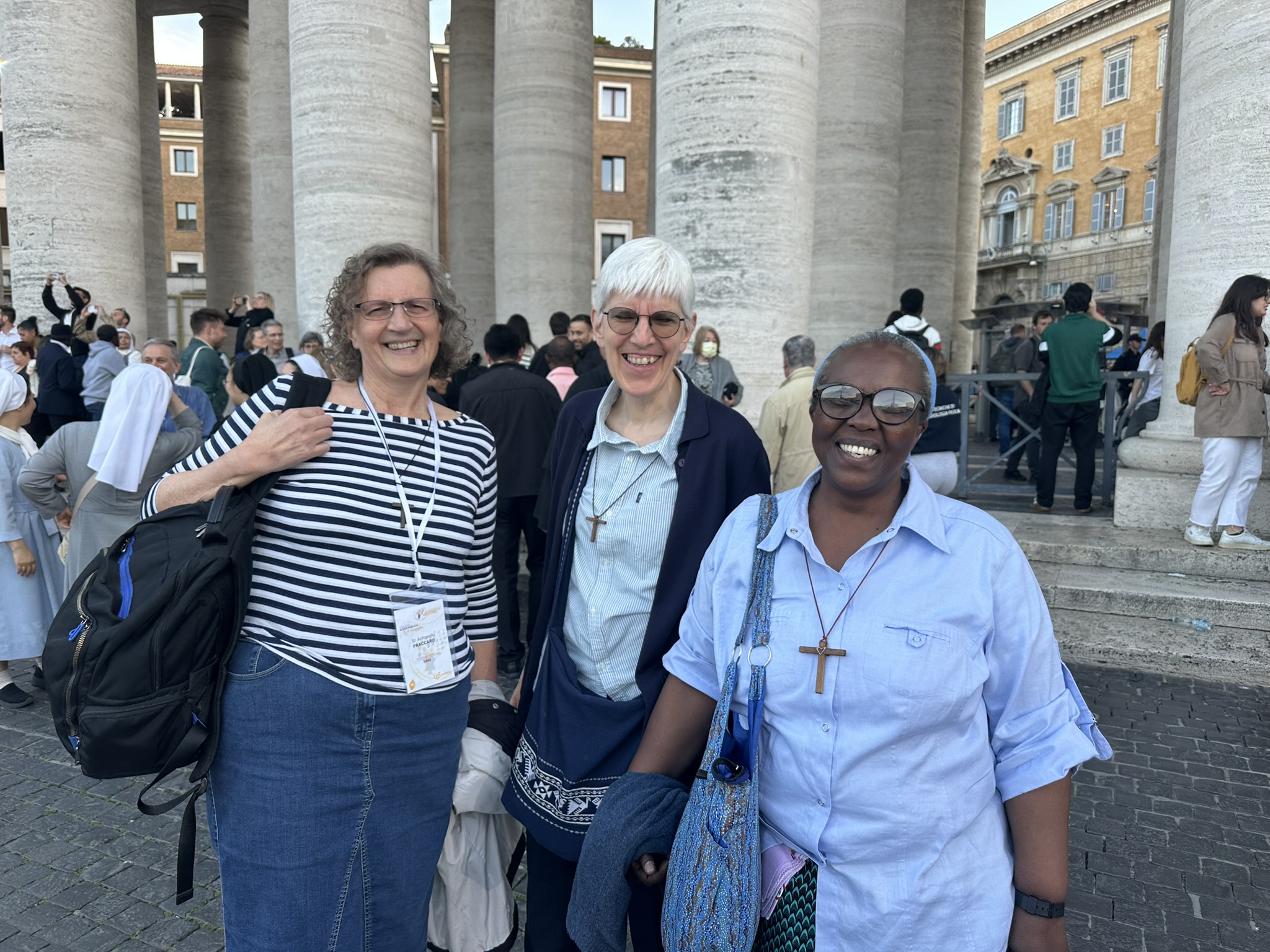 Sisters at St. Peter's Square after Pope Leo XIV made his first appearance