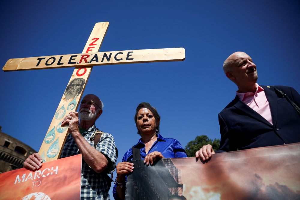 march with survivors of clergy sexual abuse and activists near the Vatican