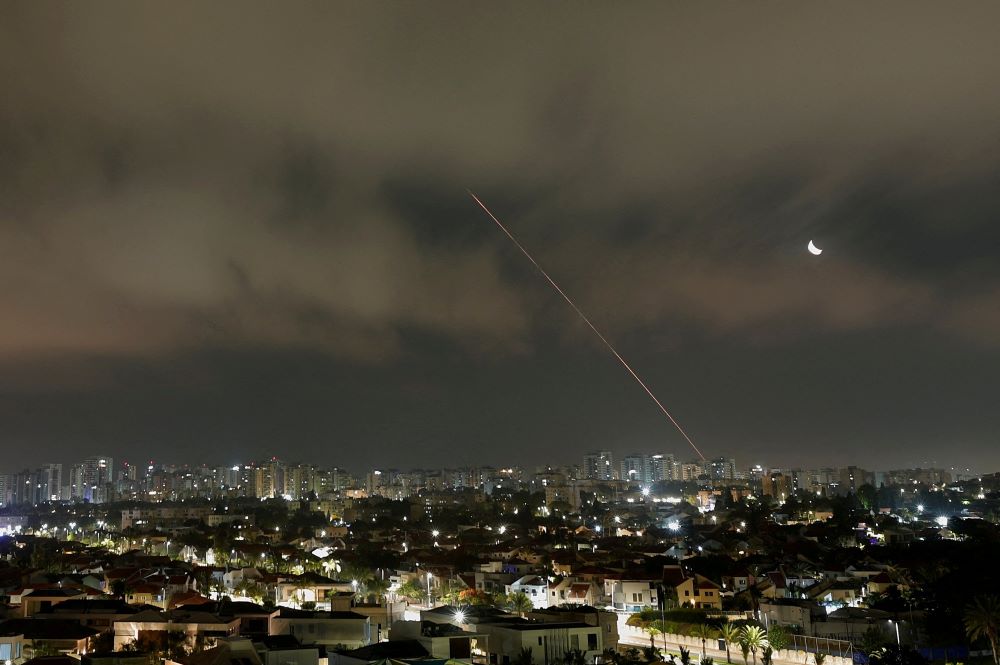 A missile launched from Iran is intercepted as seen from Ashkelon, Israel, June 21. 