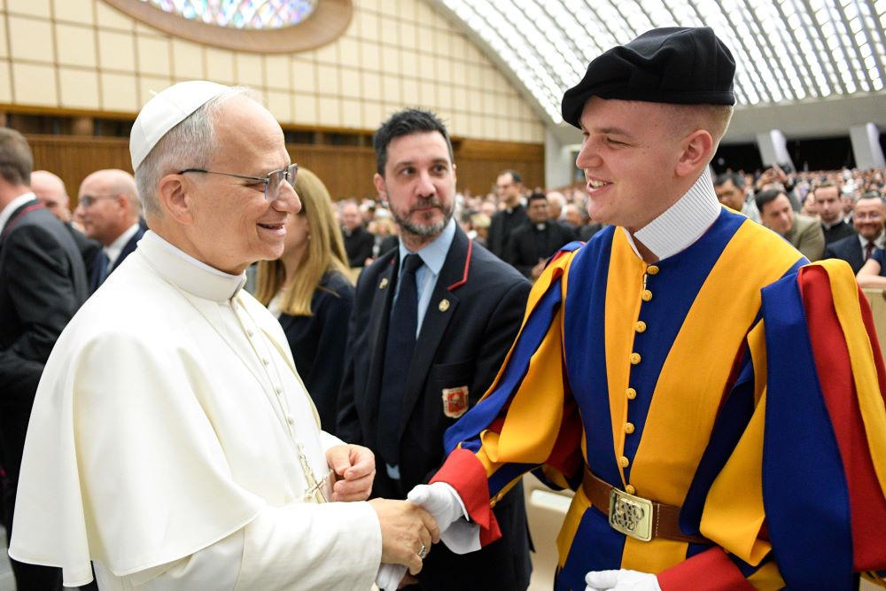 Pope Leo with Swiss Guard