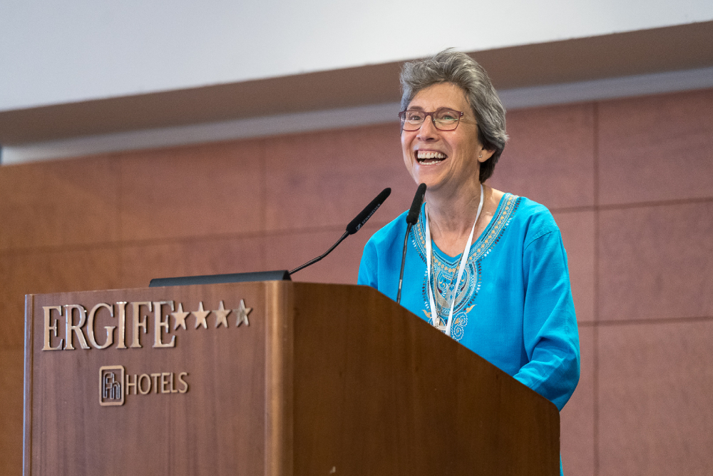 A synod participant, Sacred Heart Sr. Mariola López Villanueva was the first keynote speaker at the UISG generally assembly, inspiring the crowd by sharing several signs of hope from her experience at the synod. (Photo provided by UISG)