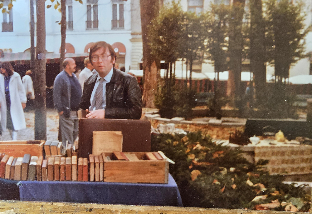 The book stall in Brussels, Belgium, where John Cooney bought the 1887 edition of the biography in 1981 when he was living and working there as a correspondent for The Irish Times. (Courtesy of John Cooney)