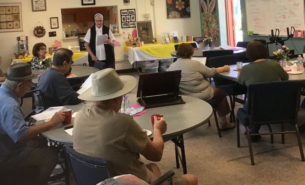 Sr. Marlita Henseler teaches English class.