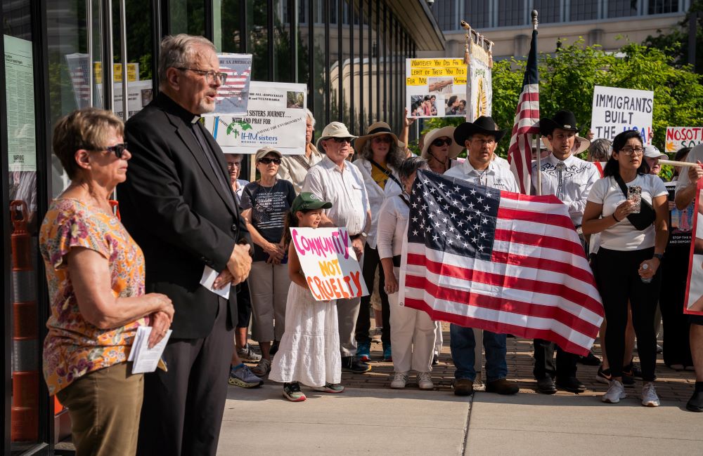 Protesters at immigration event