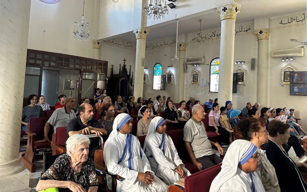 Mass at Holy Family Catholic Church in Gaza 