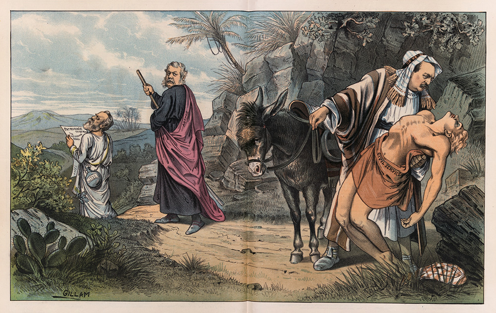 "The good samaritan" (1885) by Bernhard Gillam (Artvee)