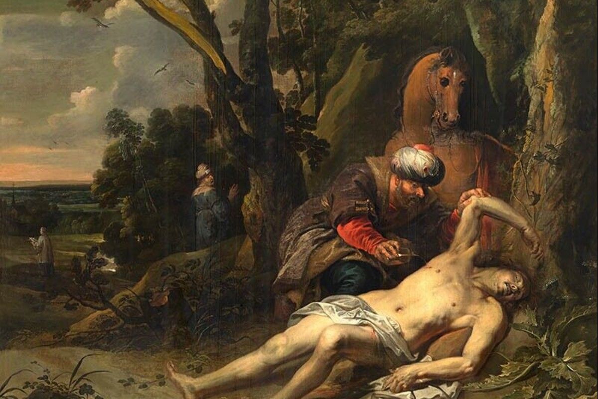 El buen samaritano cura las heridas del viajero herido, óleo de Balthasar van Cortbemde, 1647. (Foto: Wikimedia Commons/obra de dominio público)