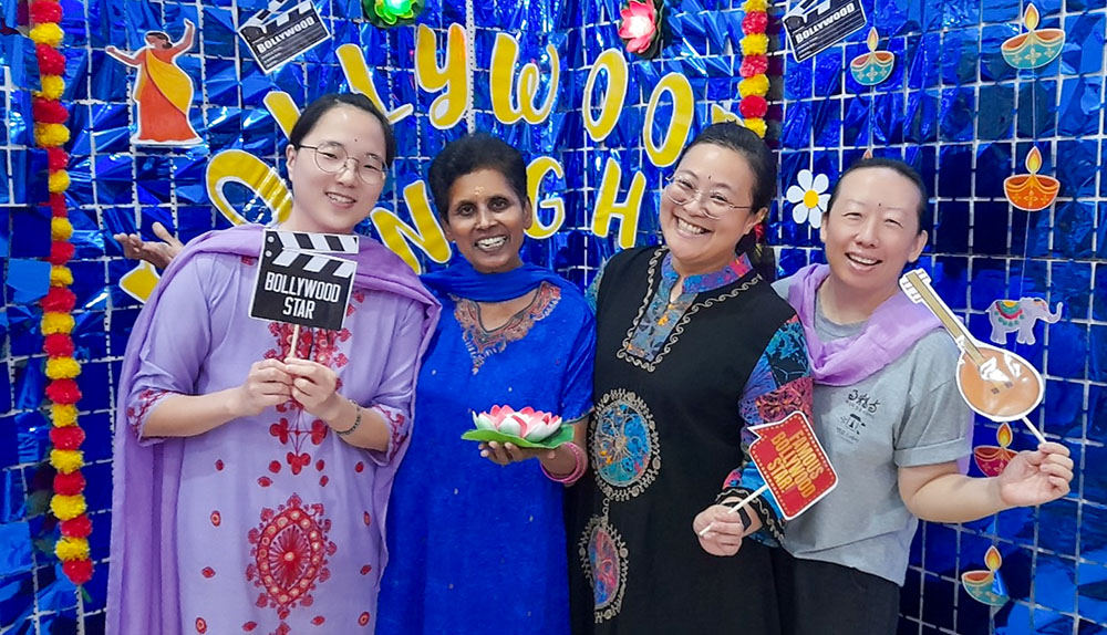 Sr. Jean Fernandez, second from left, with Good Shepherd Sisters representing Korea, Malaysia and Singapore, celebrating the gift of global sisterhood (Courtesy of Jean Fernandez)