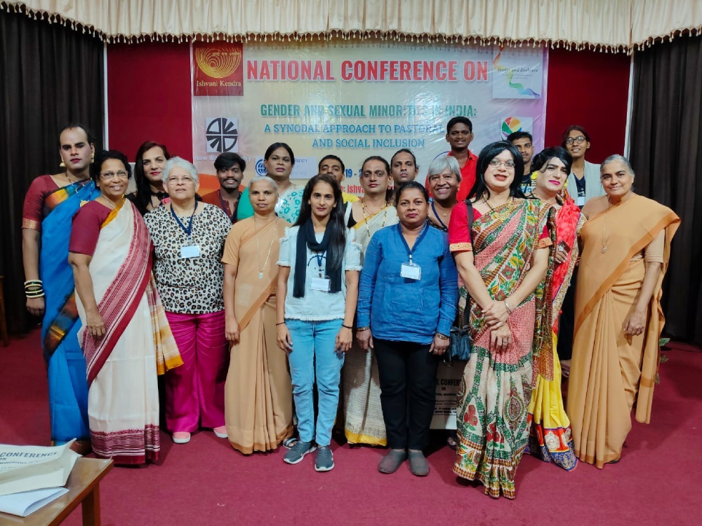 Attendees pose for a group photo at "Gender and Sexual Minorities in India: A Synodal Approach to Pastoral Care and Social Inclusion" 