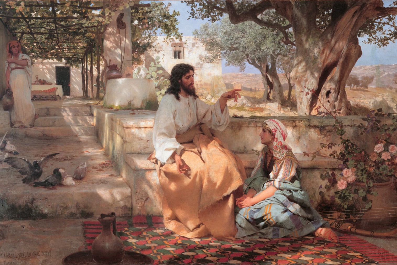 Cristo en la casa de Marta y de María, óleo de Henryk Siemiradzki, 1886. (Foto: Wikimedia Commons/obra de dominio público)