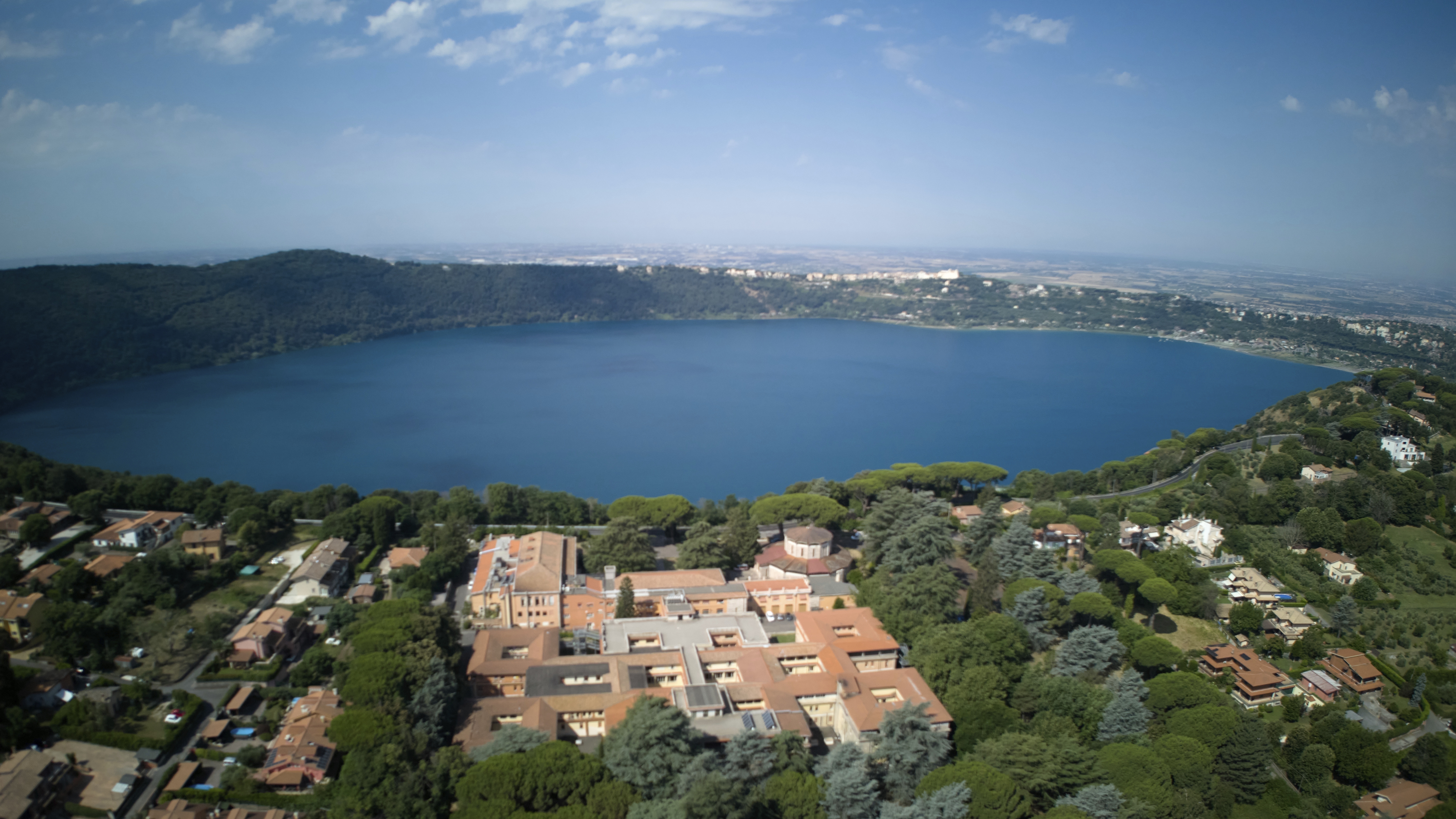 Albano Lake A view of the Albano Lake, about 30 kilometers southeast of Rome, where Pope Leo XIV will be spending a short period of rest in the nearby historic summer retreat for popes of Castel Gandolfo, Wednesday, July 2, 2025. (AP Photo/Andrew Medichini)