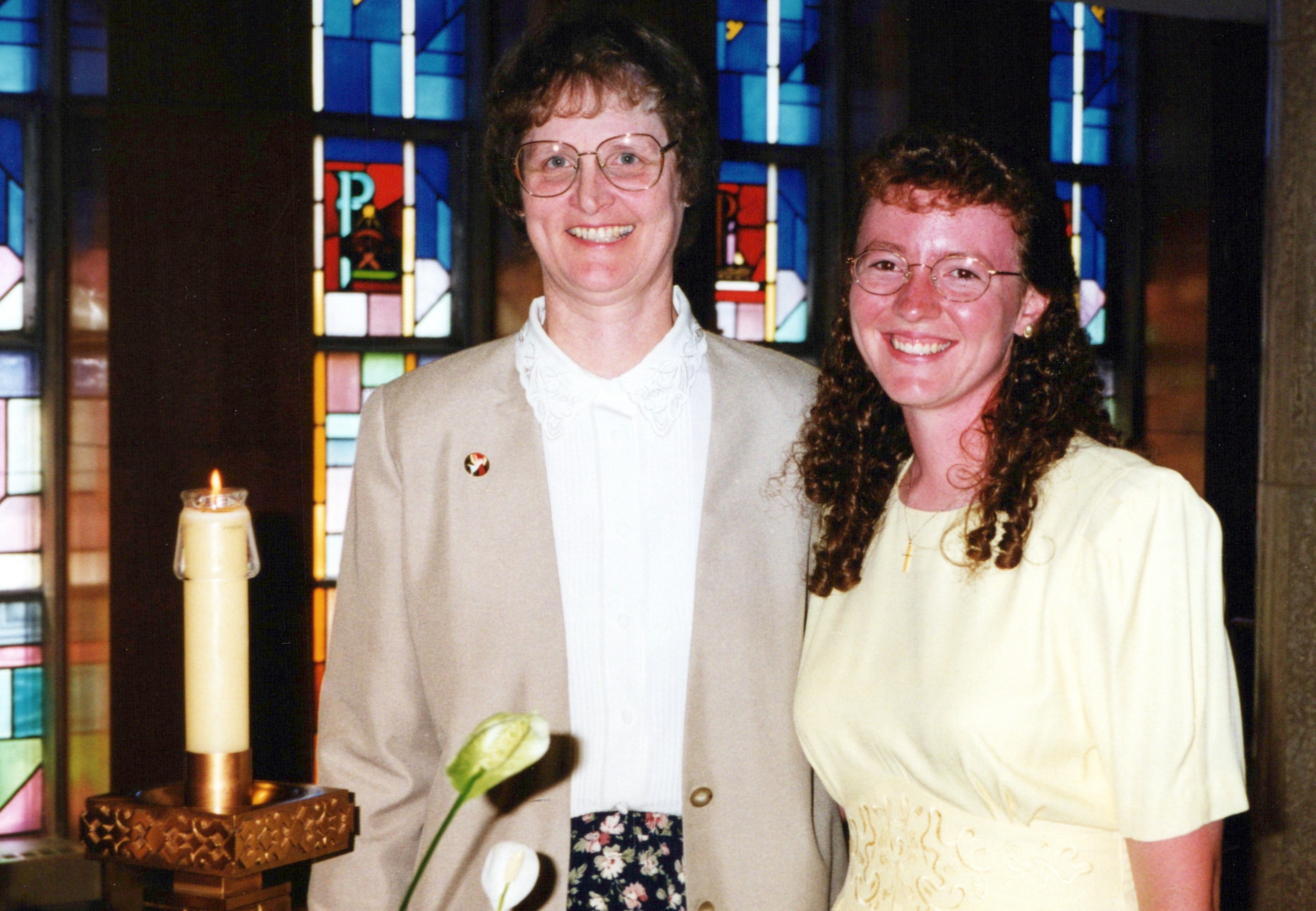Sr. Vicky Larson and another woman when she entered the Presentation Sisters of South Dakota in 1999