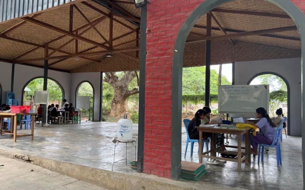 Students attend classes at the  Child Protection Center run by the Sisters of Our Lady of the Charity of the Good Shepherd in Myit Nge town in Myanmar June.30. (John Zaw)