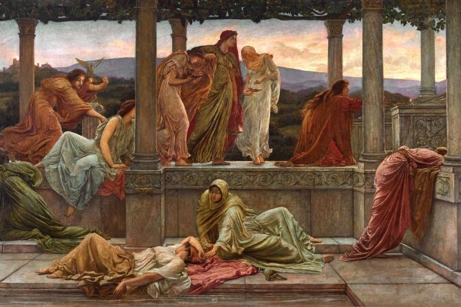 He aquí que viene el esposo, óleo de William Blake Richmond , alrededor de 1903. (Foto: Wikimedia Commons/obra de dominio público)