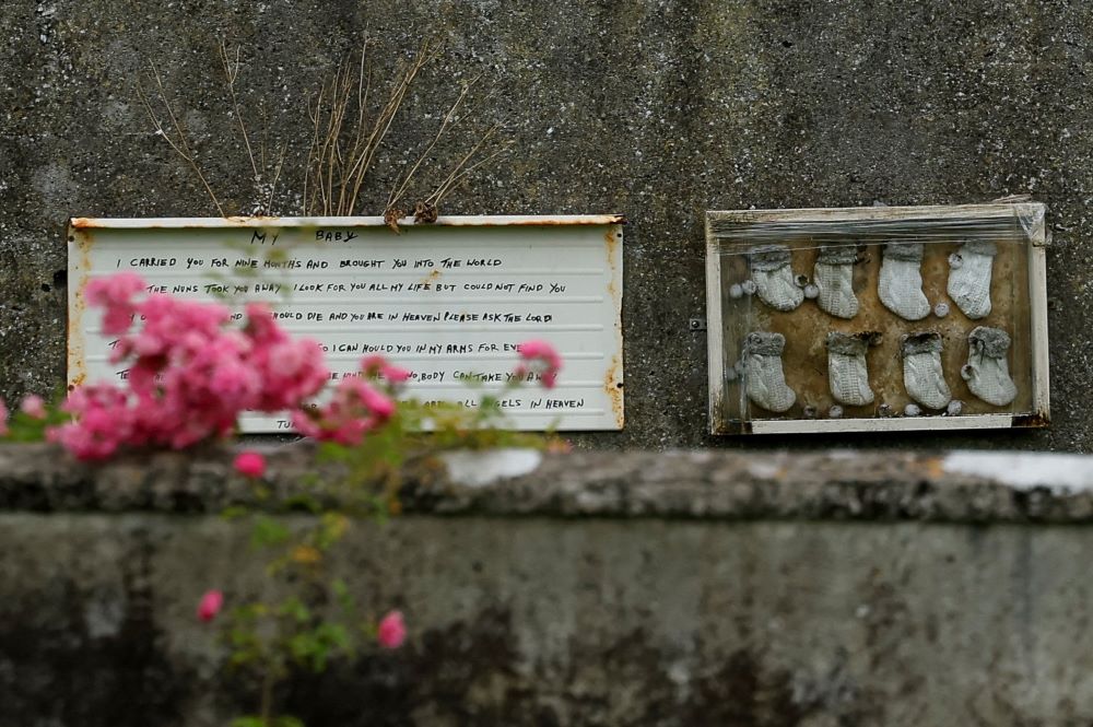 A memorial is seen July 7 in Tuam, Ireland, where an excavation is underway for the remains of 796 babies  at the site of a former mother-and-baby home run on behalf of the Irish government by the Catholic Sisters of Bon Secours. The home closed its doors in 1961. (OSV News/Reuters/Clodagh Kilcoyne)