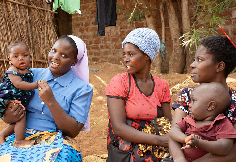 Sr. Christabel Kazembe and SCORE-ECD beneficiaries Zione Lungu and Tamara Njovu (Derrick Silimina)