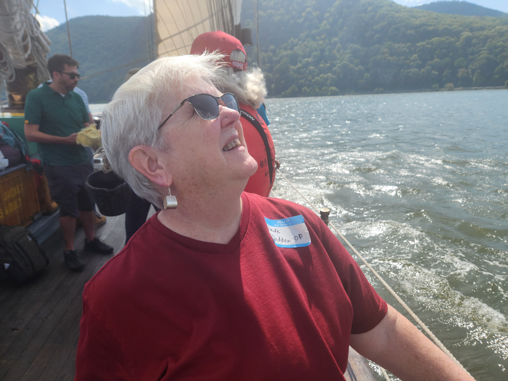 "Justice with joy" was how Sr. Didi Madden, a member of the Sisters of St. Dominic of Blauvelt, described her participation in the pilgrimage. "Being here today is a joy," she said, and an antidote to "despair" over today's political environment. (GSR photo/Chris Herlinger)