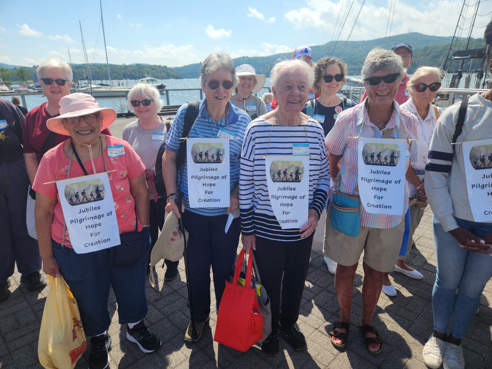 Sisters representing ten congregations were among the participants in the "Pilgrimage of Hope for Creation," aboard the Hudson River sloop Clearwater. (GSR photo/Chris Herlinger)